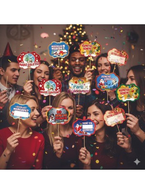 Dodomar Yılbaşı Konuşma Balonu 11'li – Karışık Komik Yazılı Parti Seti