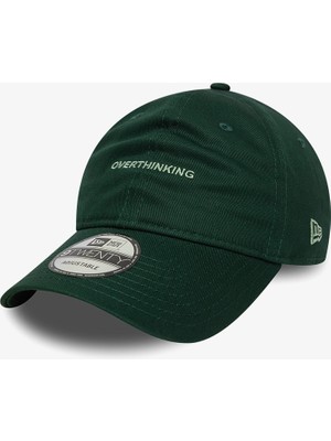 New Era Overthinking Slogan 9twenty  Unisex Yeşil Şapka.-