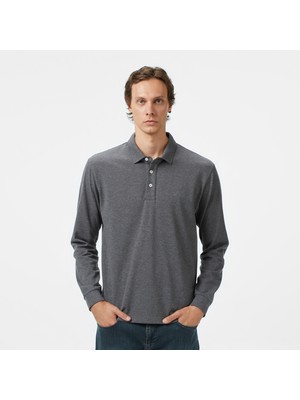 Nautica Classic Fit Erkek Uzun Kollu Polo Yaka Gri T-SHIRT.00E