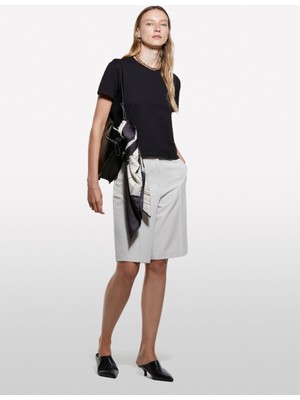 Sisley %100 Pamuk Bisiklet Yakalı T-Shirt Kadın Siyah T-Shirt - 325A3I1XL101S
