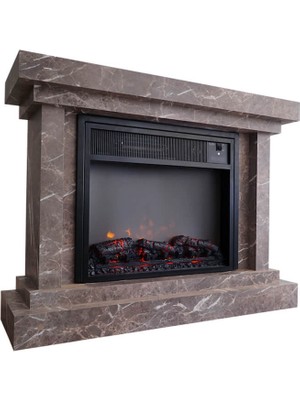 HBM2000AL Heatbox Elektrikli Fanlı Şömine Medium 2000W Alanya Desenli Bluetooth Ses Efektli (110X34X87)