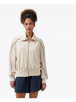 Nautica Kadın Ekru Regular Fit Dik Yaka Sweatshirt.1ma