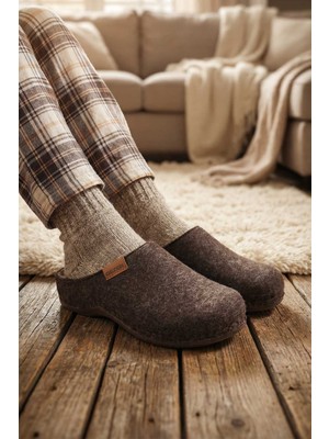 Gezer Feichtingen Kadın Kışlık Keçe Rahat Taban Ev Bahçe Terlik