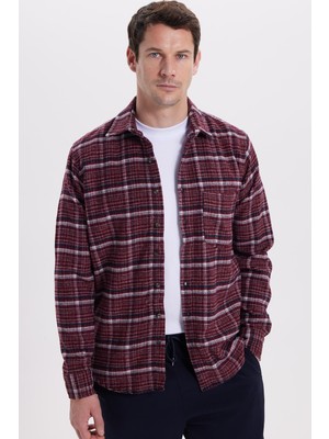 Tudors Erkek Regular Fit Rahat Kesim Kışlık Kareli Oduncu Gömlek