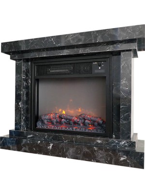 HBM2000LT Heatbox Elektrikli Fanlı Şömine Medium 2000W Lotus Desenli Bluetooth Ses Efektli (110X34X87)