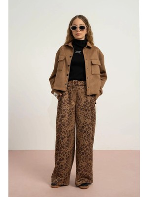 Queen Kids Queenkids Kız Çocuk 7840 Süet Gömlek Vizon