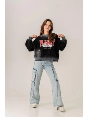Queen Kids Queenkids Kız Çocuk 6160 Jean Pantolon Mavi