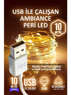 Özbience 10 Metre USB Gün Işığı Peri LED ile Şık ve Çok Amaçlı Dekorasyon