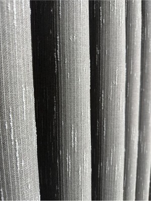 Şantuk Keten Antrasit Fon Perde 1/3 Sık Pile