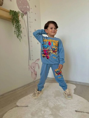 Queen Kids Queenkids Erkek Çocuk 5004 Takım Stıtch Mavi
