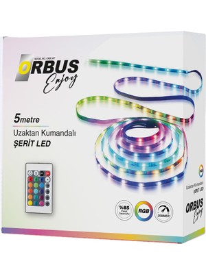 Özbience 5 Metre Rgb LED Şerit Işık, Uzaktan Kumandalı, Tak ve Kullan, Renkli