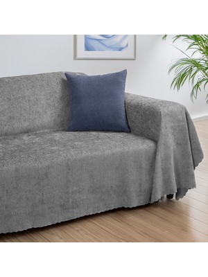 Latuda Home Premium Koltuk Örtüsü 175x300 Large Gramajlı Jakarlı Şönil Kurşun | Kanepe Örtüsü | Kaymaz