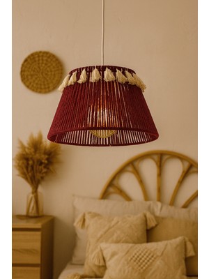 Yutedekor Arne Roja Retro Avize, Bordo Avize, Bohem Avize, Rustik Avize, Makrome Avize, Püsküllü Avize