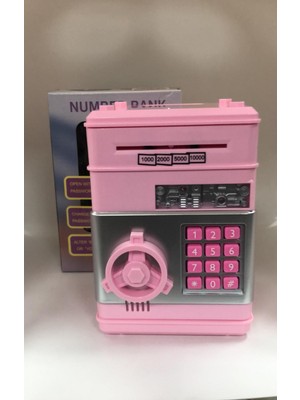 Lebron Pembe Renk Atm Şifreli Otomatik Kağıt Para Alan Kasa Kumbara