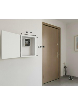 Mobdax Beyaz Dekoratif Kapaklı Antre Askılığı & Sigorta Kutusu Gizleyici