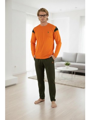 Erkek Pamuklu Pijama Takımı Uzun Kollu Rahat Kalıp Esnek Kumaş C5T0N05