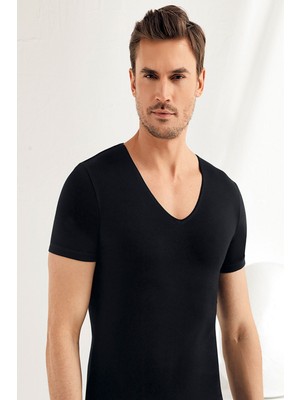 Şahinler Erkek Kısa Kollu Geniş V Yaka Likralı 6 Adet Atlet 080-081