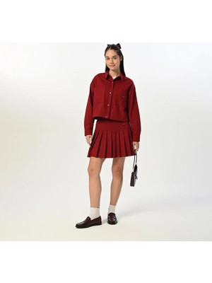 Queen Kids Queenkids Kız Çocuk 7444 Etekli Takım Bordo