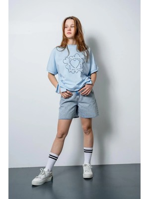 Queen Kids Queenkids Kız Çocuk 6165  Şort Mavi