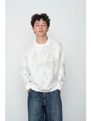 Queen Kids Erkek Çocuk Sweat 8141 Ekru