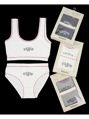 Queen Kids Queenkids Kız Çocuk Iç Giyim K128846 Atlet-Slip Takım Beyaz