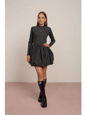 Queen Kids Queenkids Kız ÇOCUK7825 Kaşkorse Body Balıkçı Yaka Siyah