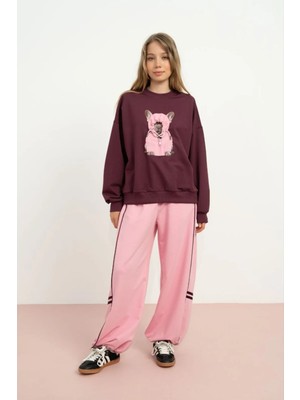 Queen Kids Queenkids Kız Çocuk 7856 Pantolon Pembe Mor