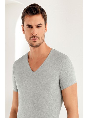 Şahinler Erkek Kısa Kollu Geniş V Yaka Likralı 6 Adet Atlet 080-081