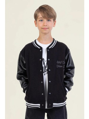Queen Kids Erkek Çocuk M4092 Siyah Ceket