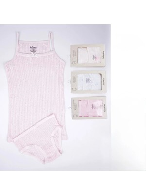 Queen Kids Queenkids Kız Çocuk Iç Giyim K128505 Atlet-Slip Takım Beyaz