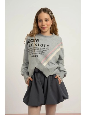 Queen Kids Queenkids Kız Çocuk 7883 Paraşüt Balon  Şort Antrasit