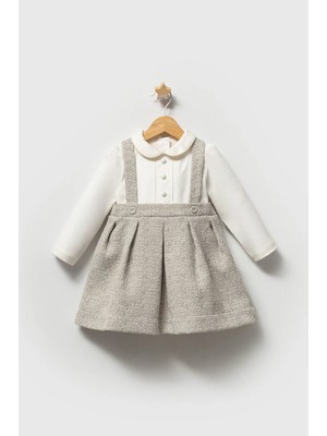 Queen Kids Queenkids Kız Bebek  8093 Chanel Elbise Gri