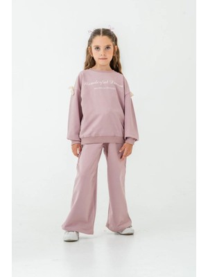 Queen Kids Queenkids Kız Çocuk 4200-006 Takım Kurdelalı Gül Kurusu