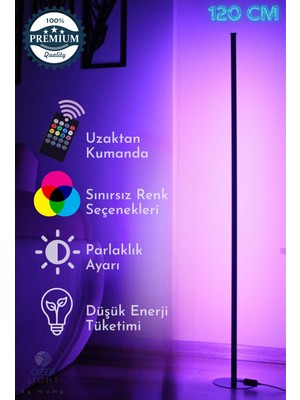 Özbience Rgb Dekoratif Köşe LED Işık, 16 Renkli Kumandalı, Ayaklı, 120 cm