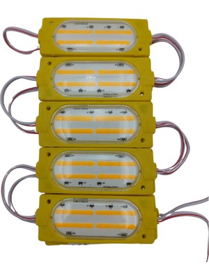 Powerr Led Aydınlatma 12 Volt Cob Ledli Animasyonlu Amber-Sarı Çakar Modül 5 Adet