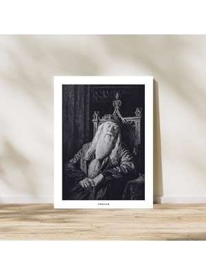 Pixaflair - Harry Potter - Albus Dumbledore - Black&white - Çerçevesiz Film Poster