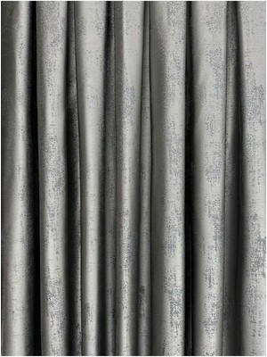 Erdoğanlar Koza Gümüş Simli Gri Renkli Fon Perde 1/3 Sık Pile