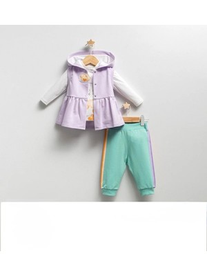 Queen Kids Queenkids Kız Bebek 4384 Takım Lila