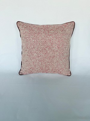 Pemteks Tekstil 45X45 Fuşya Kemik Kırçıllı Bordo Fitilli Kırlent Kılıfı