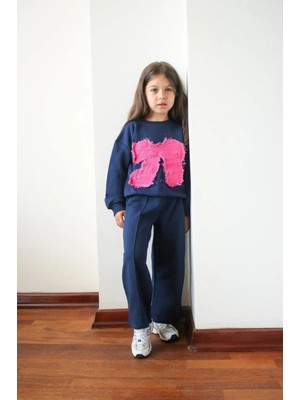 Queen Kids Queenkids Kız Çocuk 6232 Takım Fiyonk Lacivert