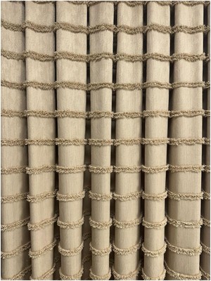 Erdoğanlar Koza Yatay Saçak Fonluk Pamuklu Keten Vizon Fon Perde 1/2,5 Orta Sık Pile