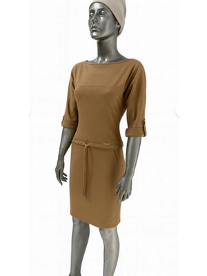 Obelle-Günlük Şık Elbise – Kuşaklı ve Rahat Kesim