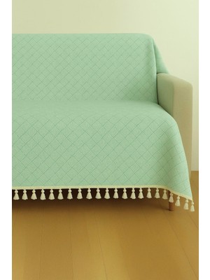 Lunga Vita Dama Desen Dokuma %100 Pamuklu Çok Amaçlı Pike Koltuk Örtüsü 180X230