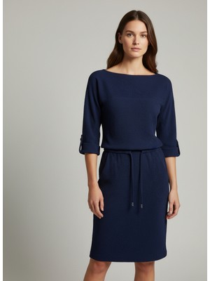 Obelle-Günlük Şık Elbise – Kuşaklı ve Rahat Kesim