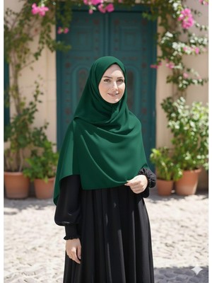 Fresco Scarfs Tesettür Hijab Mısır Medine Ipeği Eşarp 110x110 Zümrüt