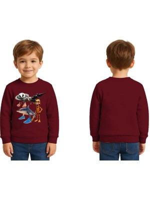 Sedirli Unisex Braınrot Baskılı Çocuk Swaetshirt 3 Iplik Şardonlu