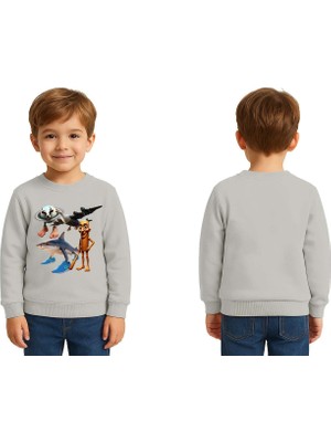 Sedirli Unisex Braınrot Baskılı Çocuk Swaetshirt 3 Iplik Şardonlu