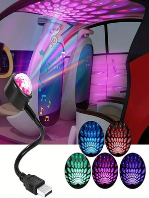 Mini LED Disko Işık USB 18CM, 9 Mod ile Renkli ve Eğlenceli Atmosfer