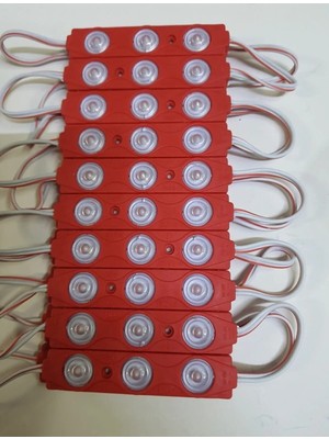 Özbience 10 Adet 1.5W Kırmızı Modül LED 2835 Mercekli 12V Işık Kaynağı