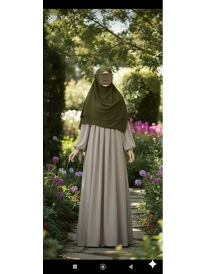 Fresco Scarfs Tesettür Hijab Mısır Medine Ipeği Eşarp 110x110 Haki